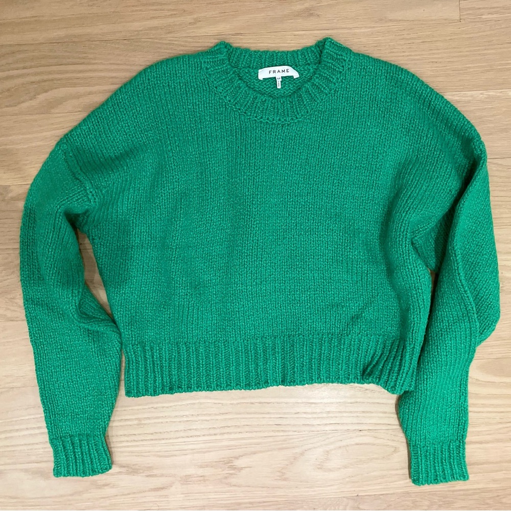 Frame Women's Kelly Green Crew Neck Sweater size S